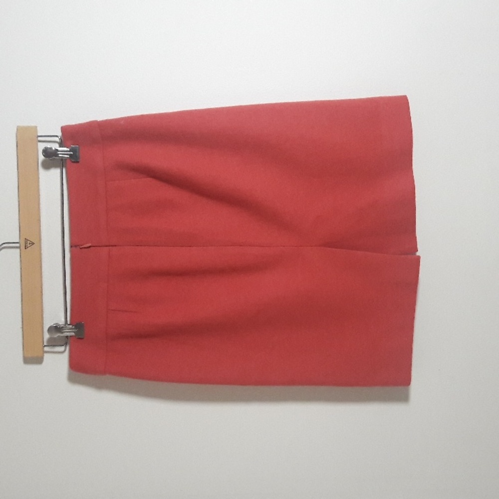 J. Crew Factory wool viscose blend lined midi coral color skirt size 4 - Picture 2 of 10